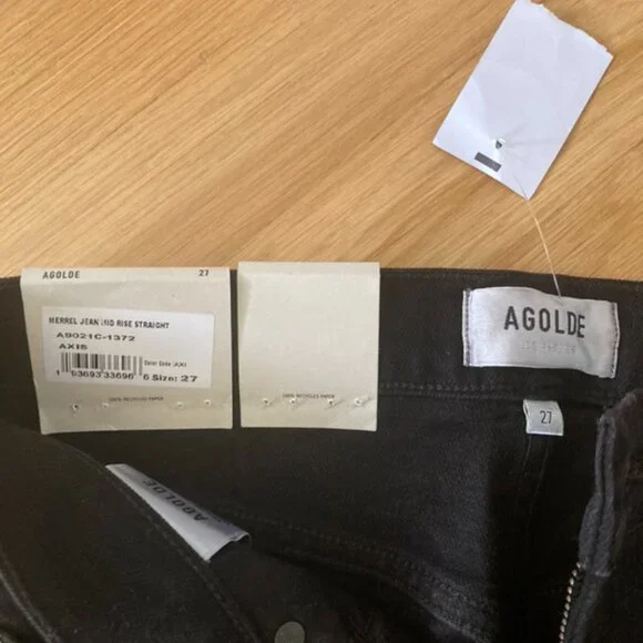 Agolde New Merrel Midrise straight leg jeans size 27